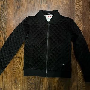 Gently worn girls 12 black Appaman velour bomber jacket